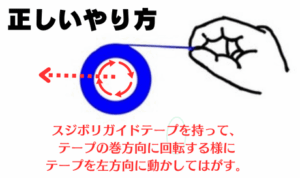 スジボリガイドテープの剥がし方１