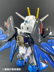 SDEXStrike Freedom Gundamの完成写真。右後ろ