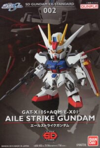 SD Ex-Standardエールストライクガンダムの組み立て説明書表紙画像。実際に組み立てた後のものが使われています。